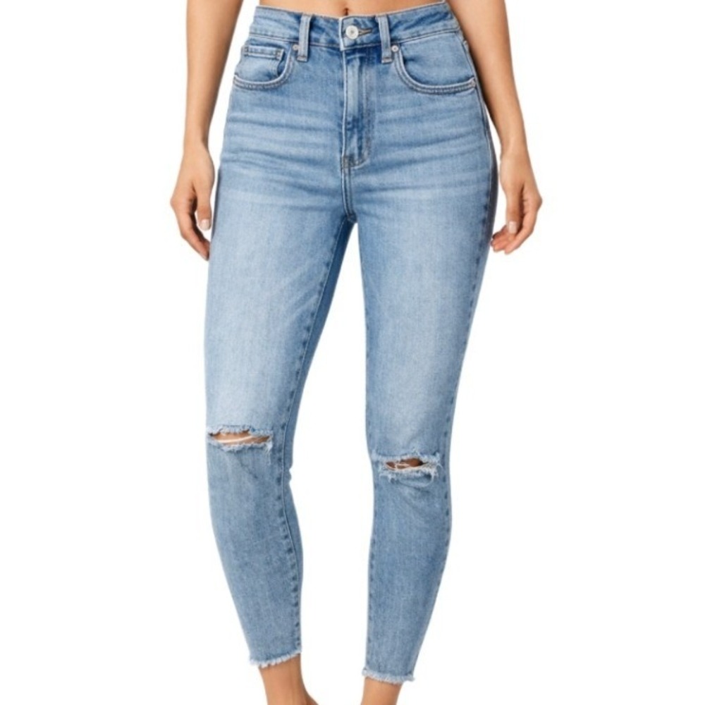 We The Free Free People High Rise Skinny Distressed Light Wash Jeans Size‎ 29